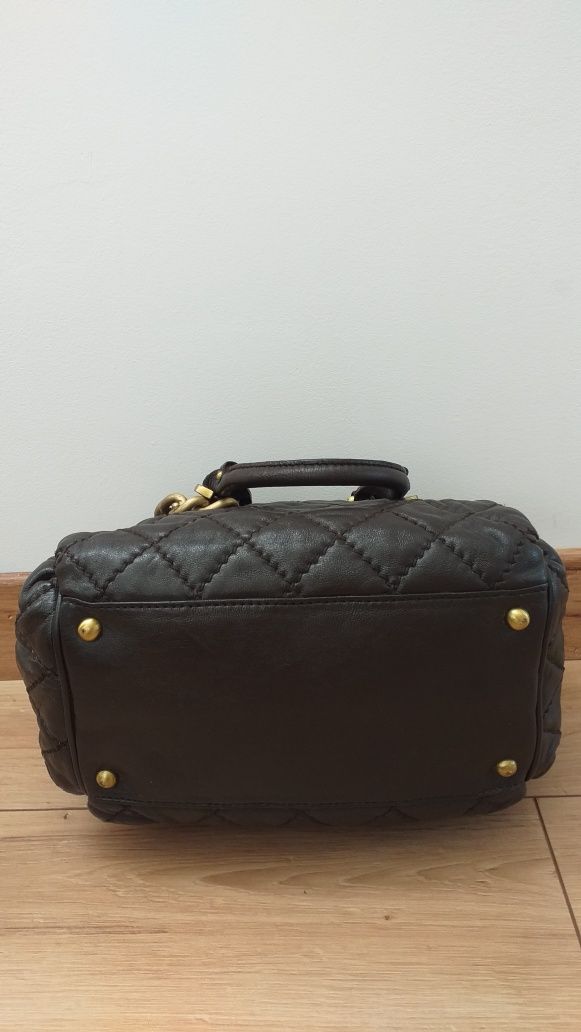 INNUE MAŁA oryginalna skóra naturalna torebka kuferek crossbody brąz