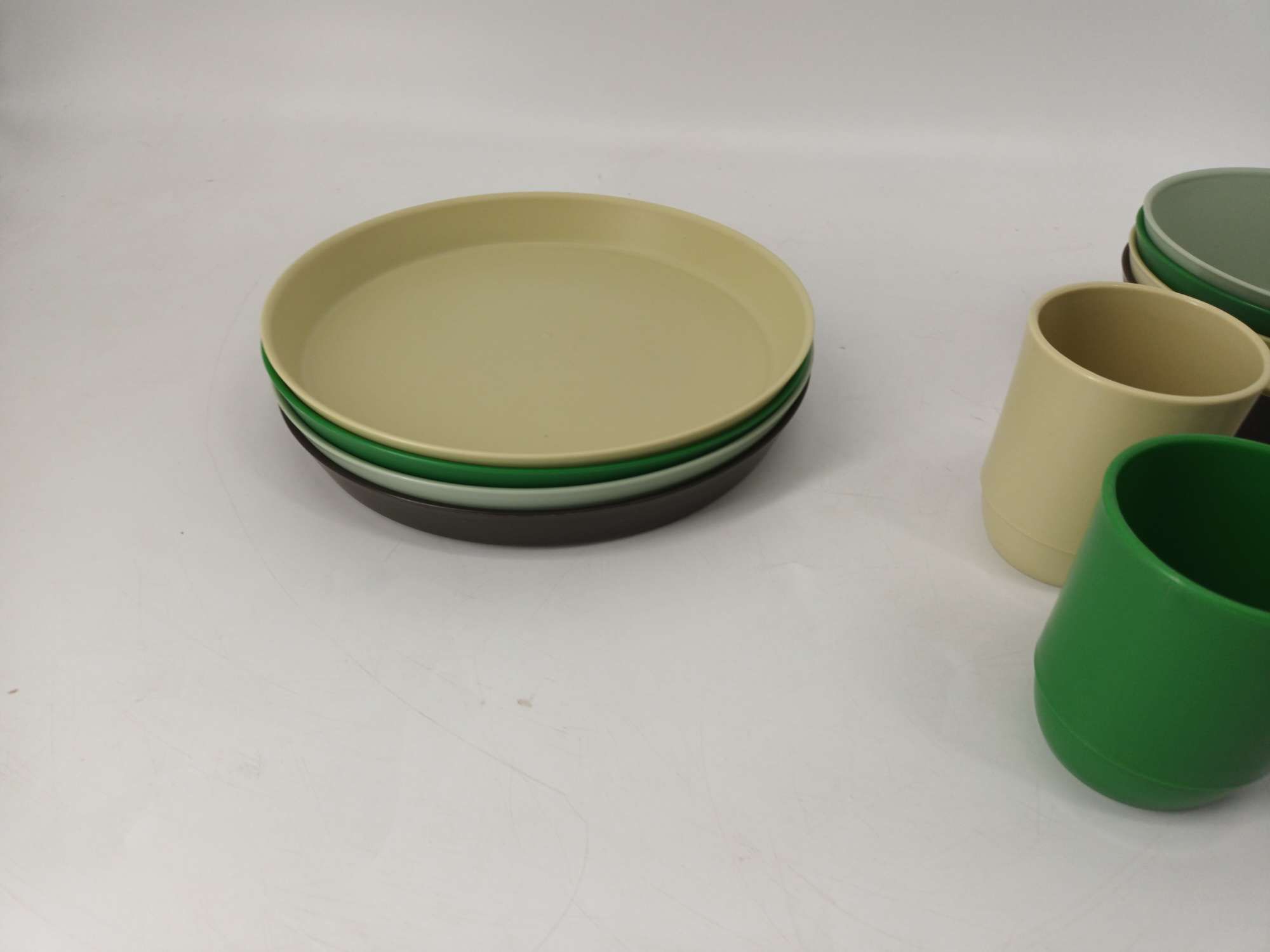 Greentainer Plastikowe, niezniszczalne zestawy zastawy stołowej, 12CS