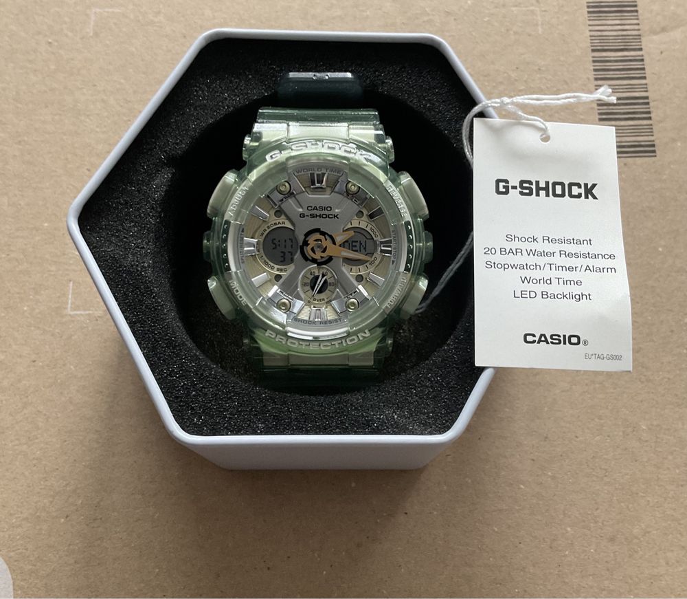 Nowy zegarek Casio G-shock transparent green skeleton