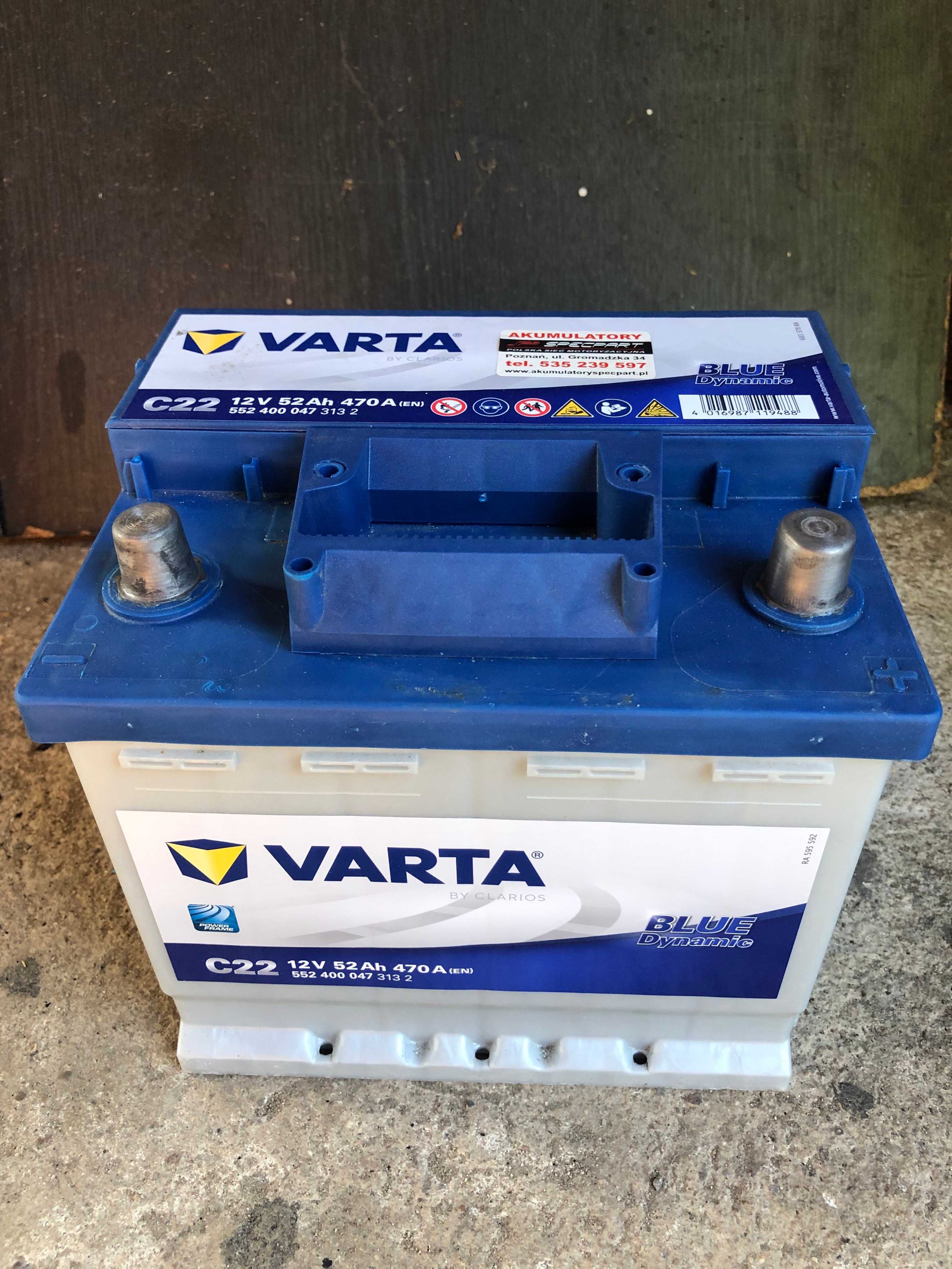 Akumulator VARTA Blue Dynamic C22 52Ah 470A Gwarancja 1 rok
