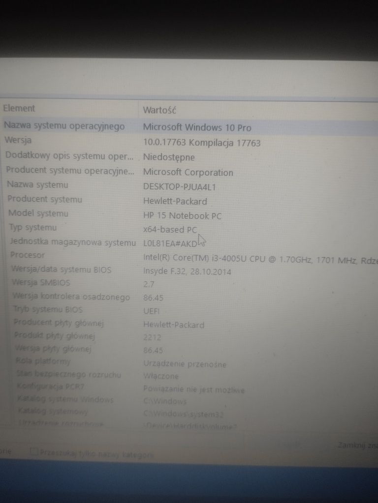 Laptop HP 15 notebook pc x64. Sprawny.