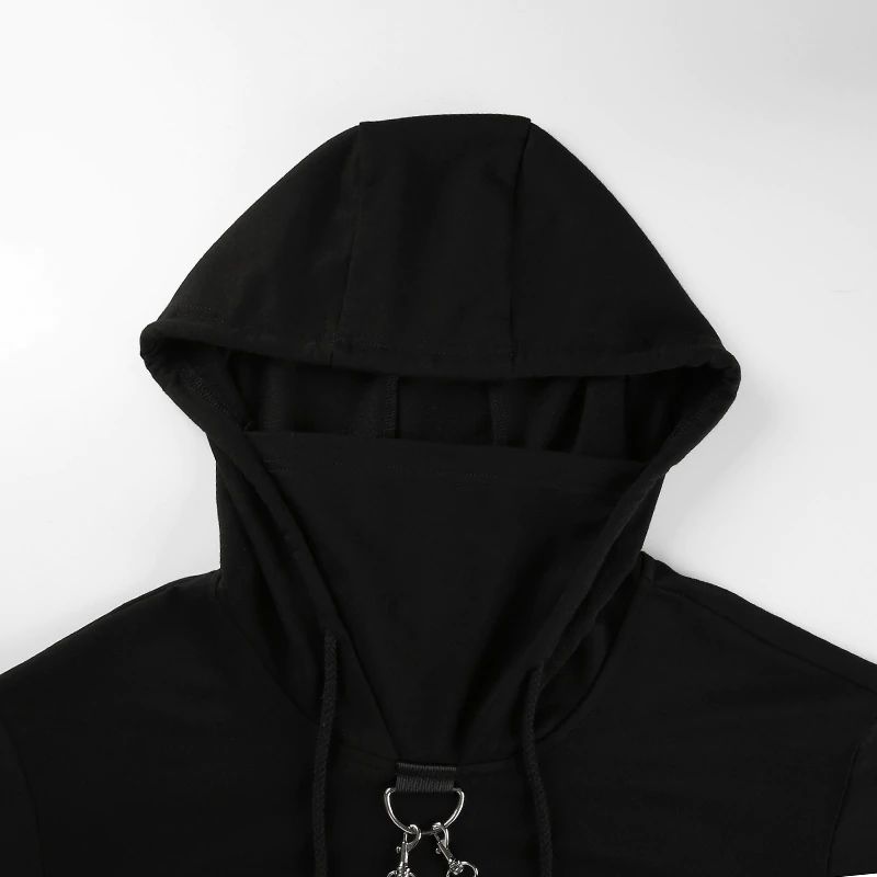 Stylowa Krótka Bluza z Łańcuszkami Punk HIP HOP Goth - XXL