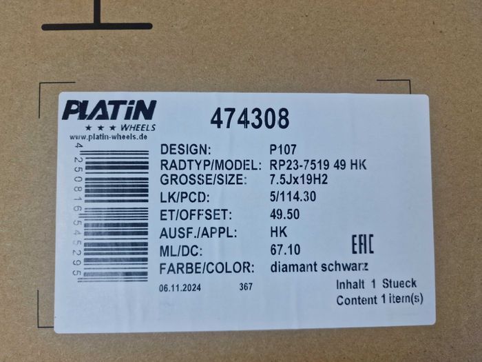 NOWE alufelgi MAZDA 19" 6 CX-3 CX-30 CX-5 CX-7 MX-30 - Czarny Połysk