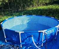 Синий каркасный бассейн 336 на 76 см круглый