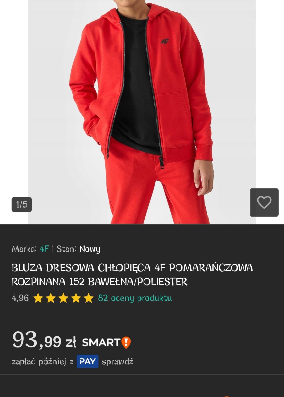 Bluza 4F czerwona 152