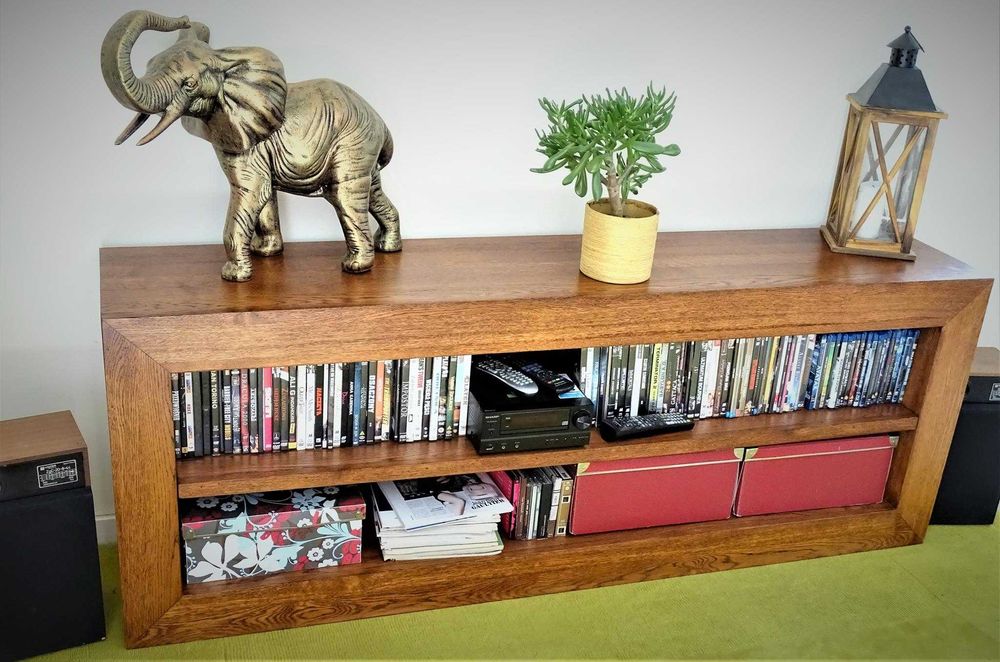 Drewniana szafka RTV w pięknym kolonialnym stylu, jak NOWA