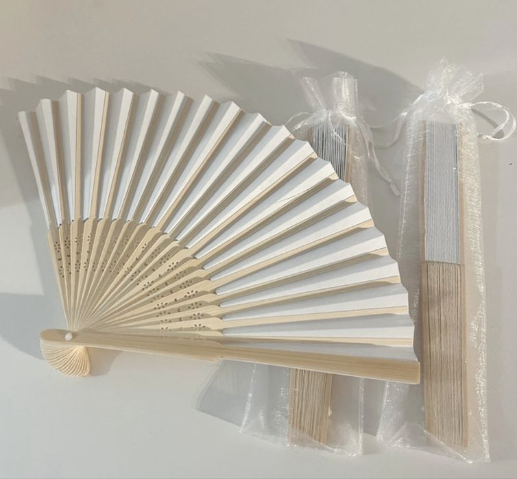 Wachlarze białe ślubne