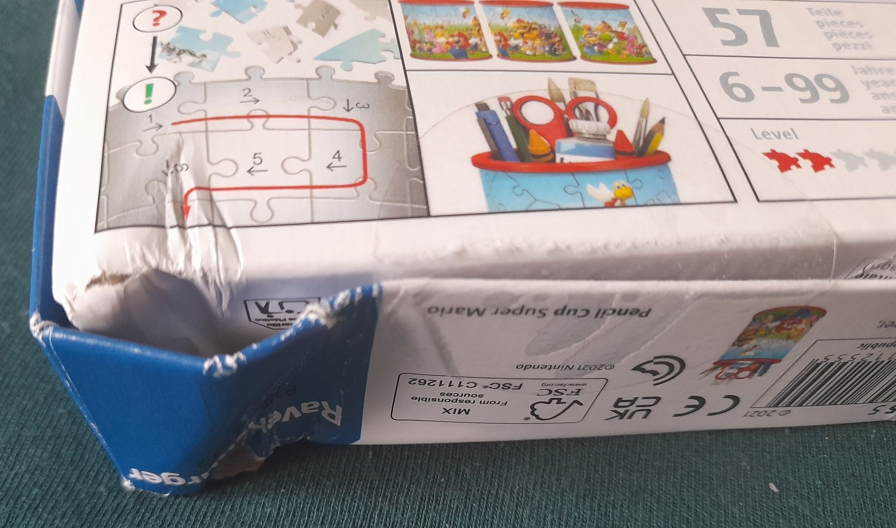 Nowy pojemnik na przybory szkolne z puzzli 3D Super Mario