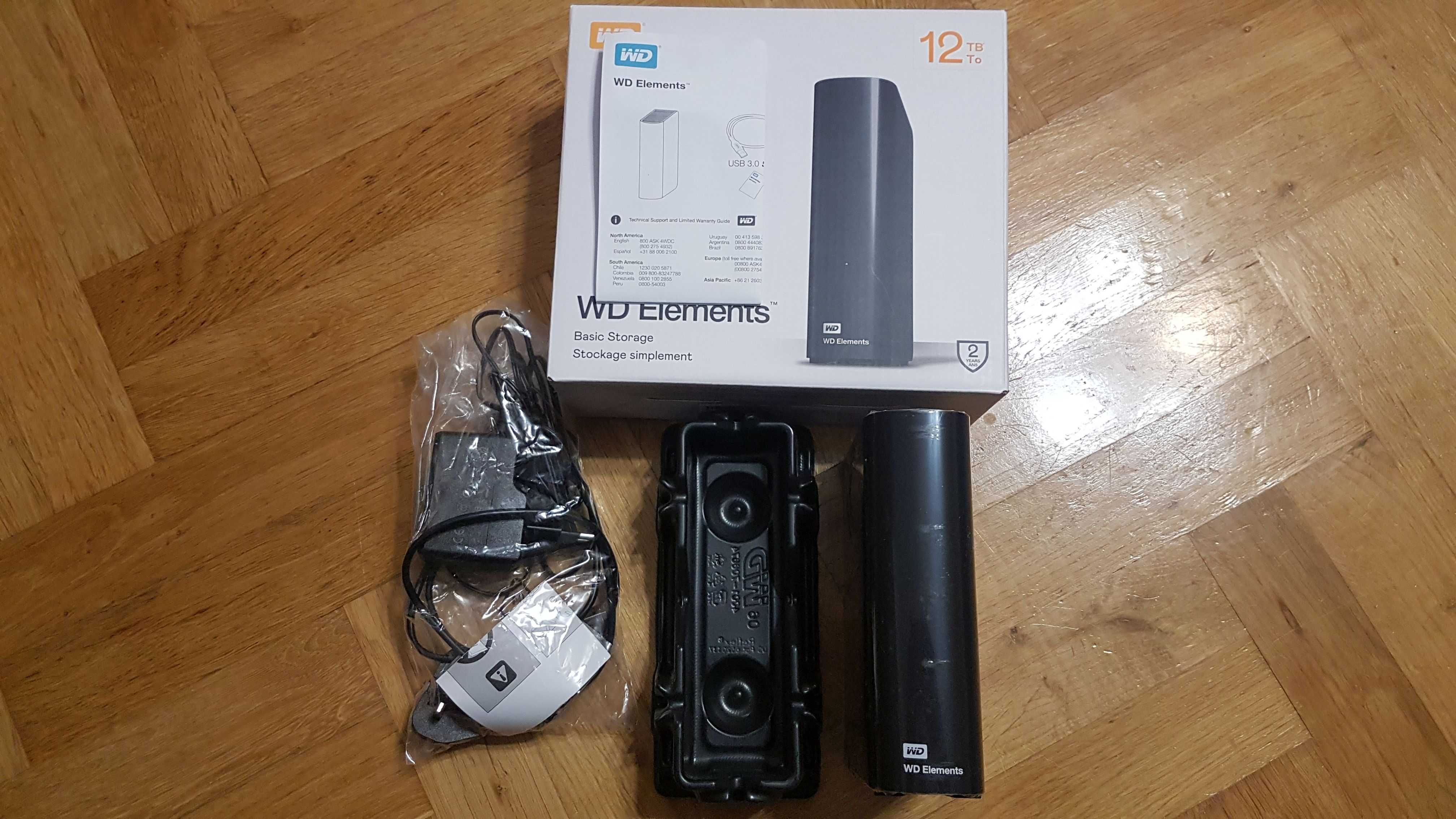 Dysk zewnętrzny WD Elements 12TB jak NOWY, folia