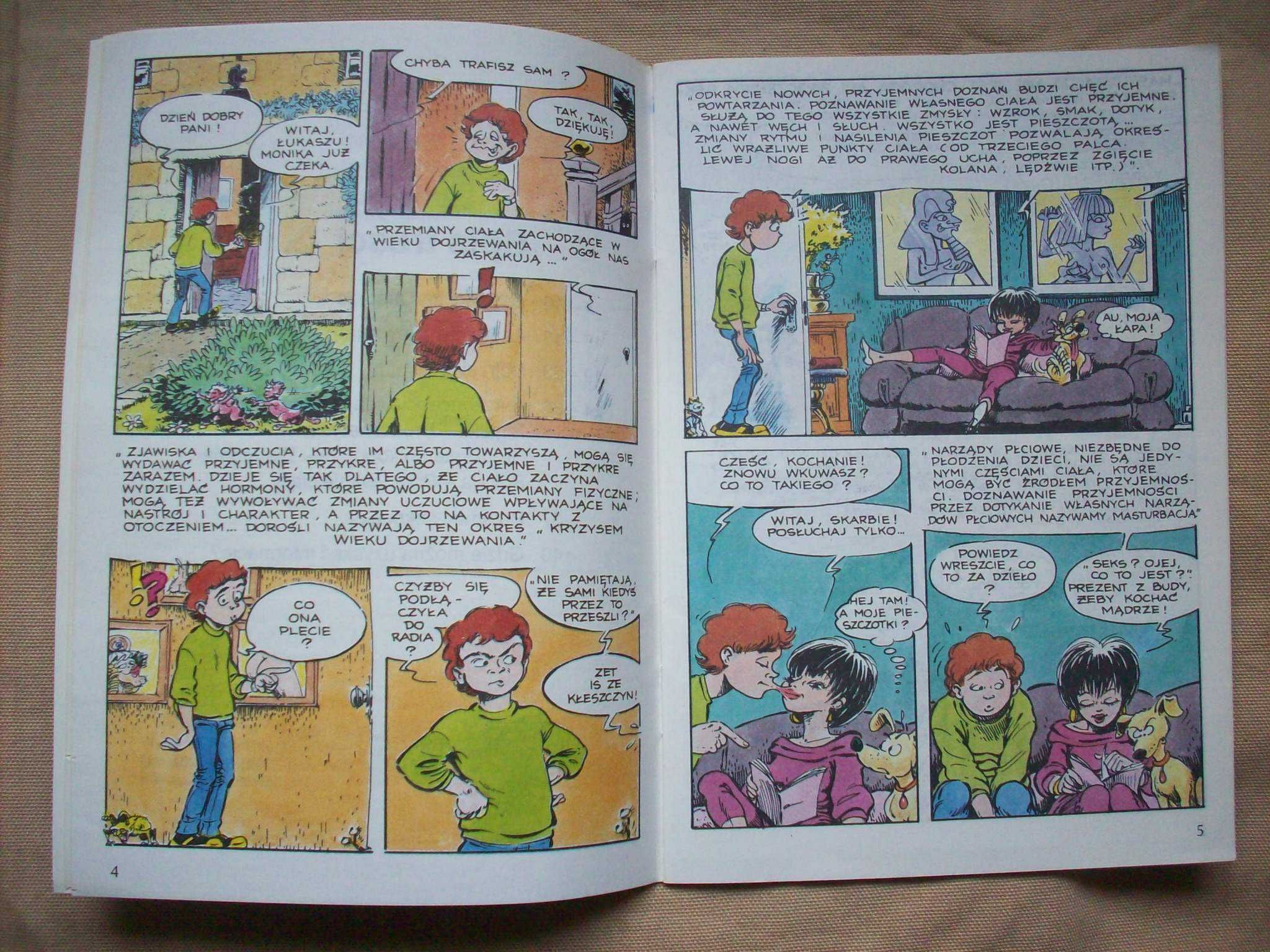 Seks? Ojej, co to jest? Komiks edukacyjny, rys. Moloch, 1992.