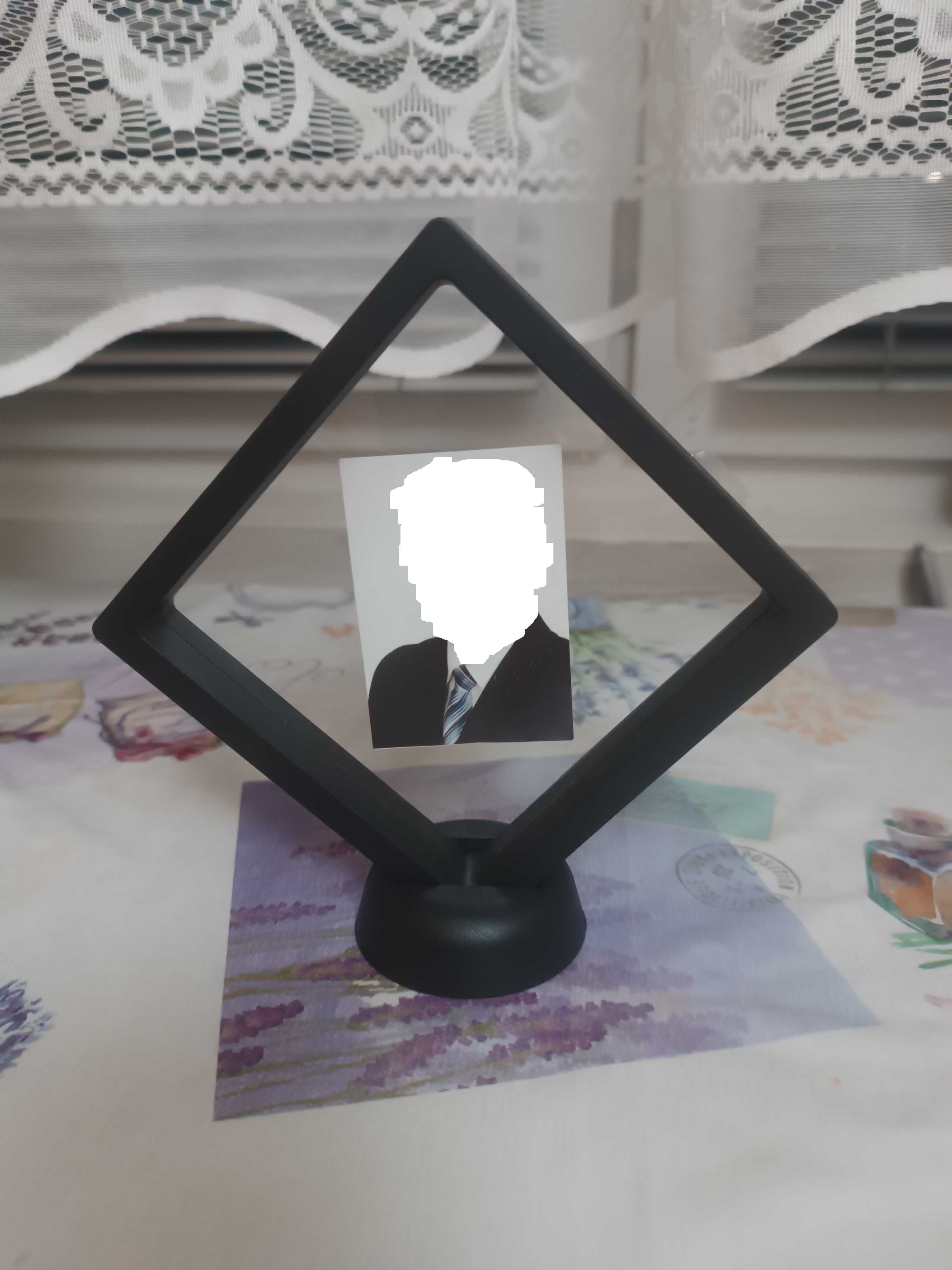 Ekspozytor przezroczysty czarny ramka na foto monety medale
