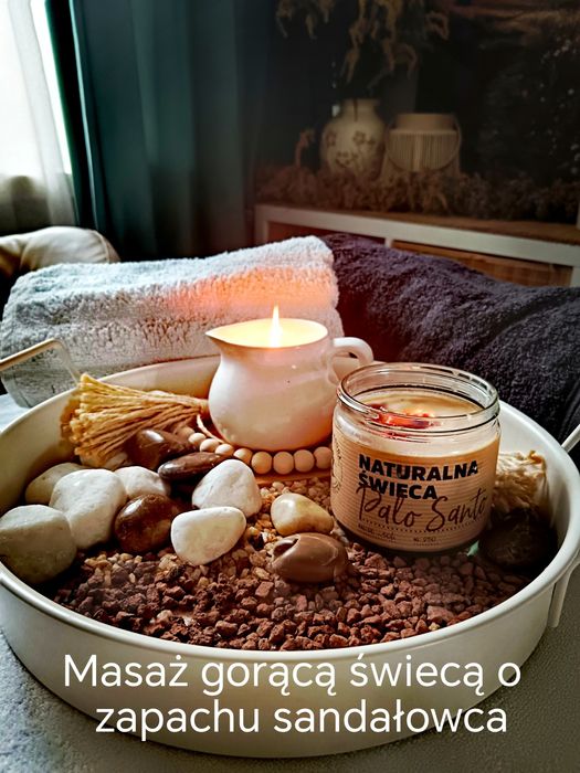 Masaż gorącą świecą lub kamieniami