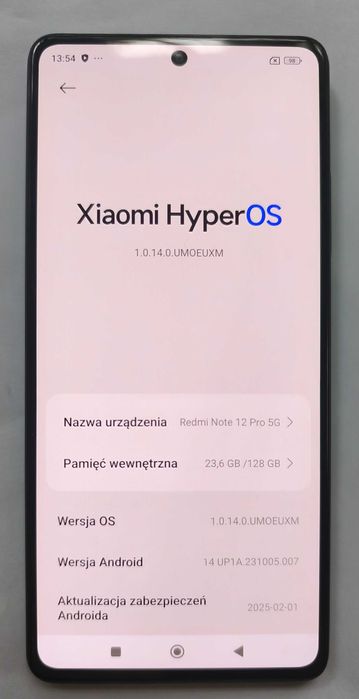 SMARTFON XIAOMI REDMI NOTE 12 PRO 23,6 GB / 128 GB 5G 6,67" 5000 mAh