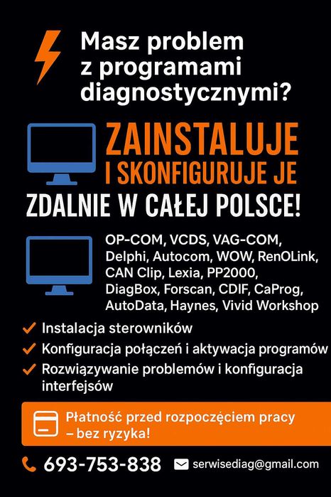 PomocZdalna instalacja programów diagnostycznych VCDS,Delphi,OPCOM PSA