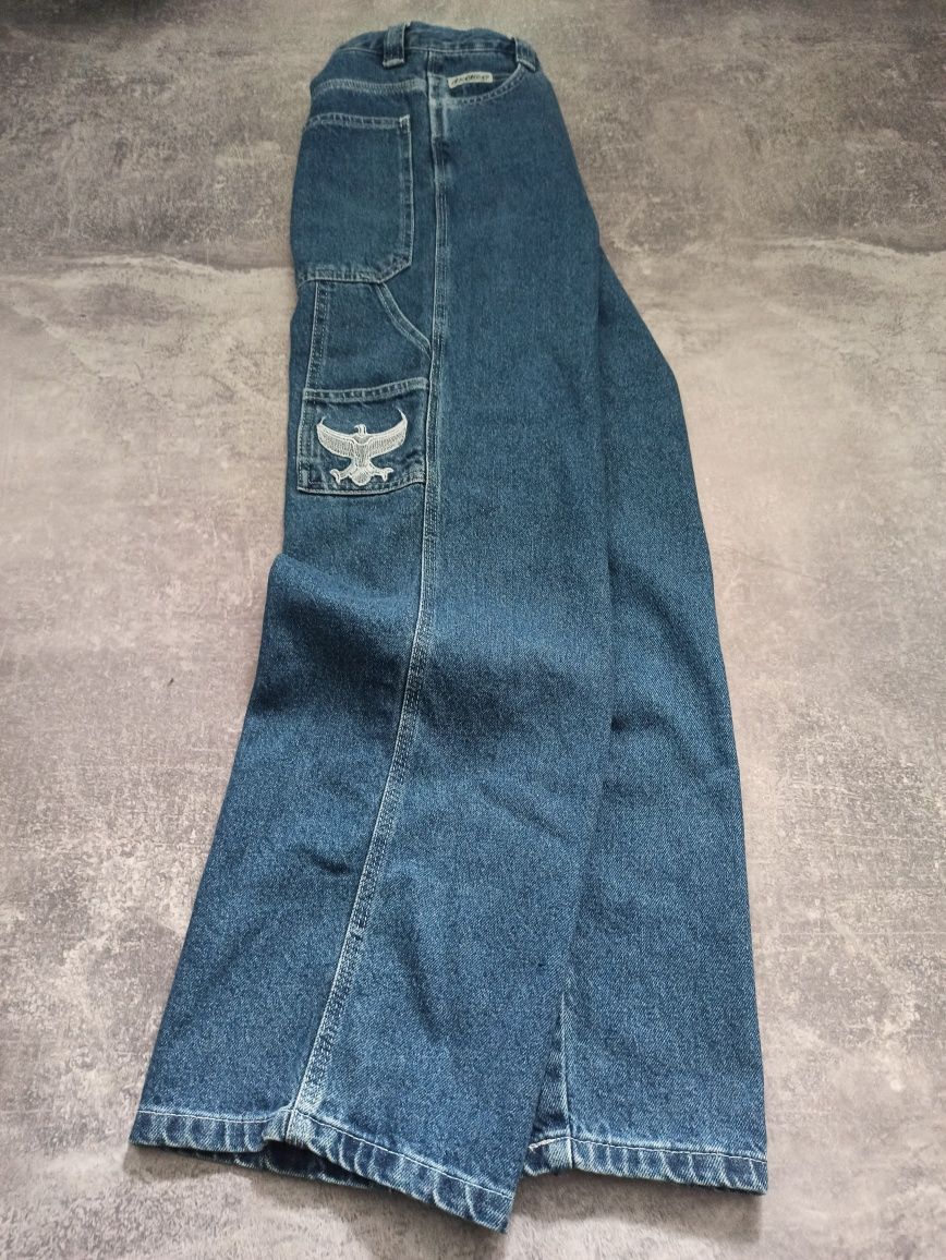 Широкие реп джинсы с вышивками Carpenter y2k sk8 ск8 с вышивками