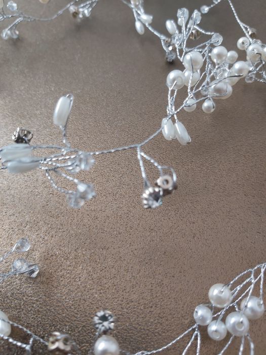 Ozdoba do włosów,opaska na druciku,diadem, ślubna