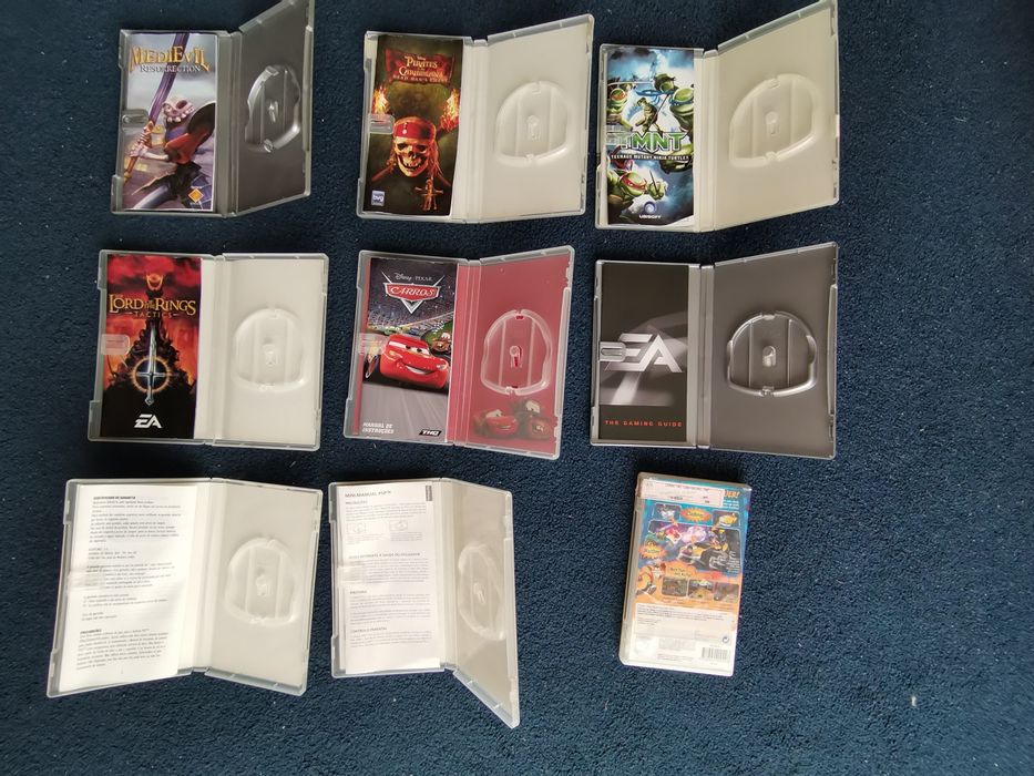 PSP Sony Caixas dos jogos com livros e selo Igac (Preço do Conjunto)