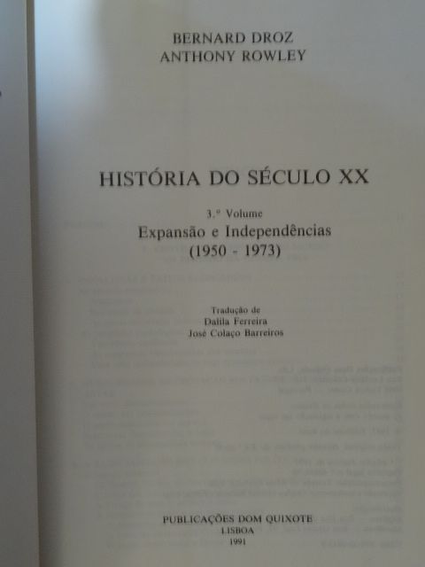 História do Século XX de Bérnard Droz - 4 Volumes