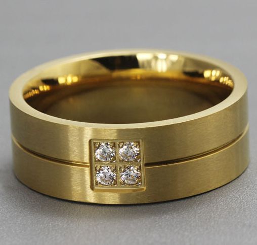 Aliança em aço inoxidável revestida de titânio- tam 6 - 8mm