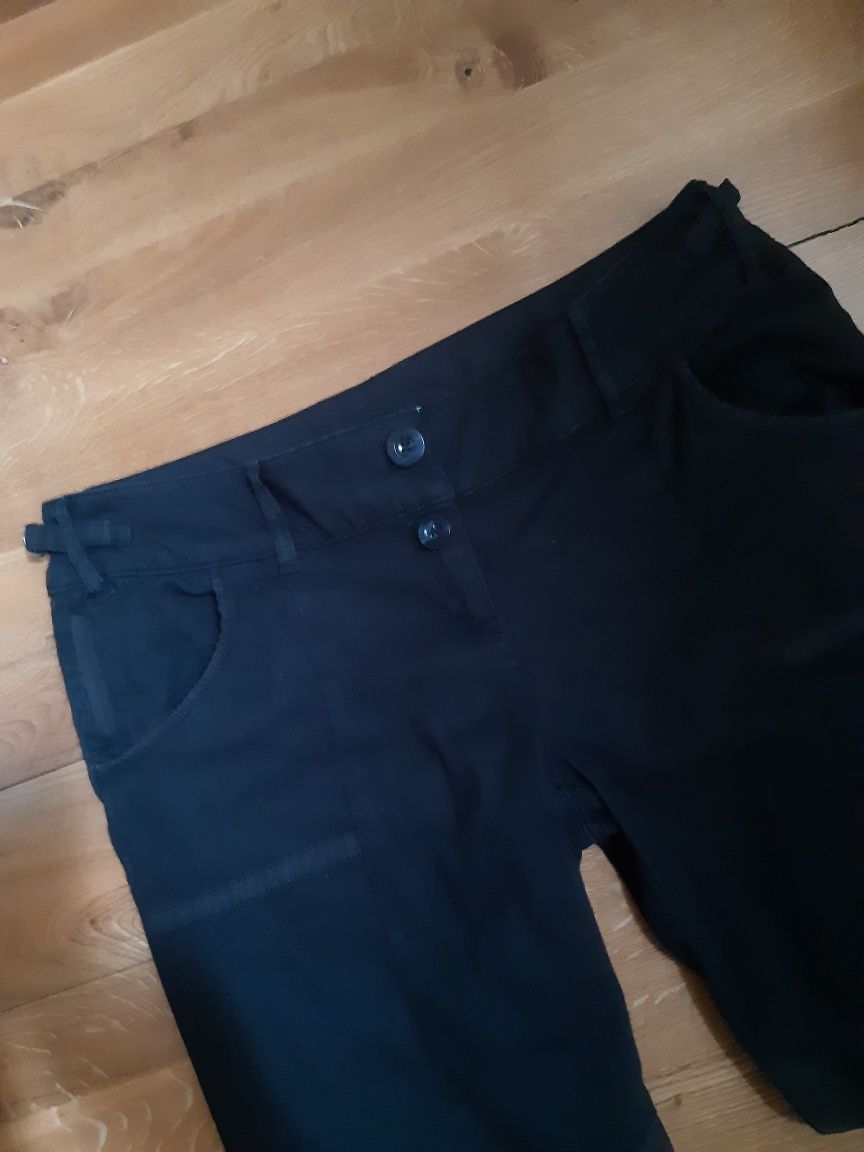 Next zgrabne spodnie 3/4 black cotton elastic r 16/46 i XL- XXL