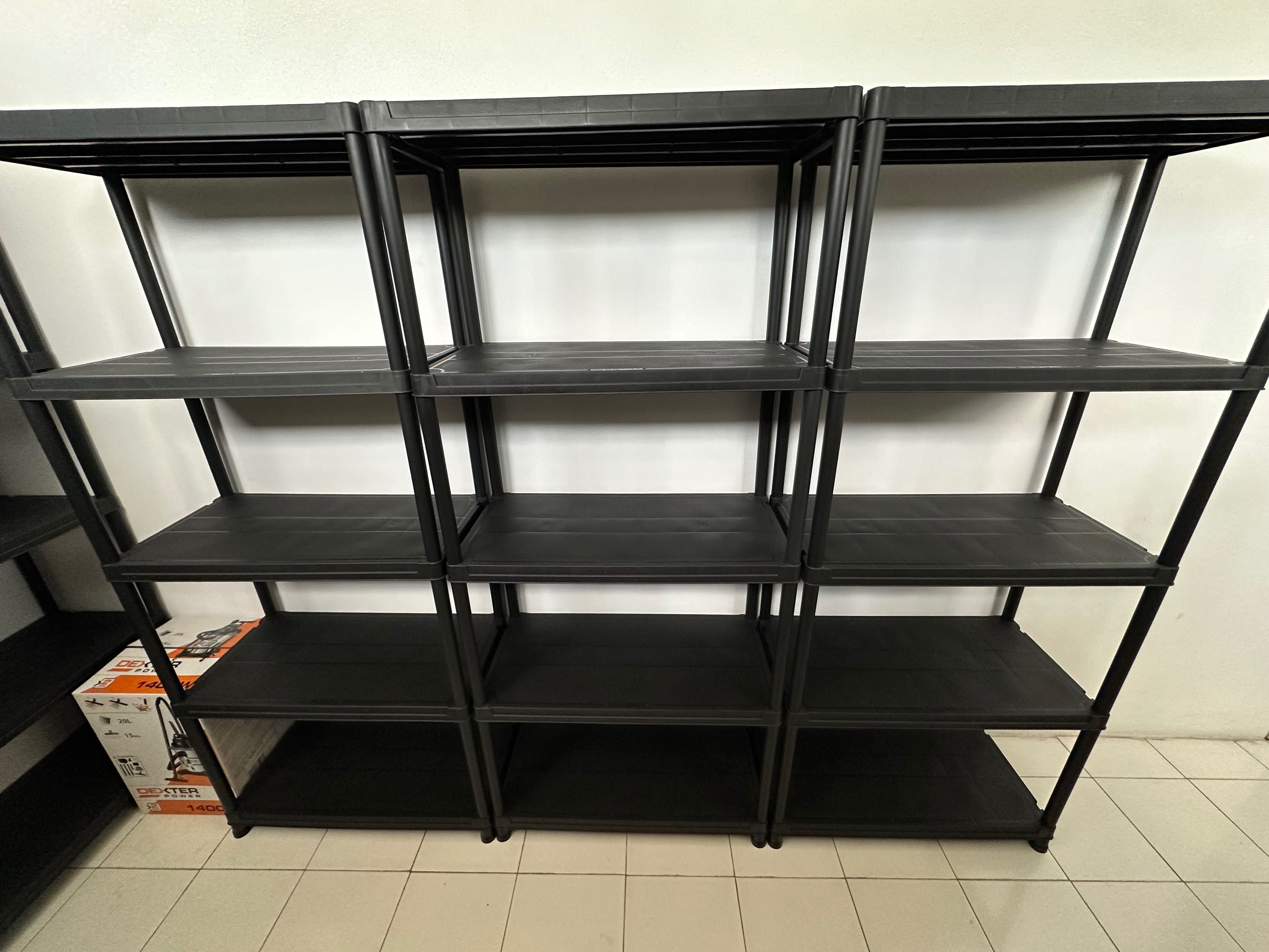 Estante em PVC preto 5 prateleiras 180x80x40 cm