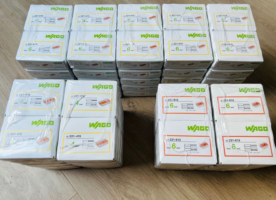 Duży zestaw złączek Wago - 90 opakowań - 26 złotych za opakowanie