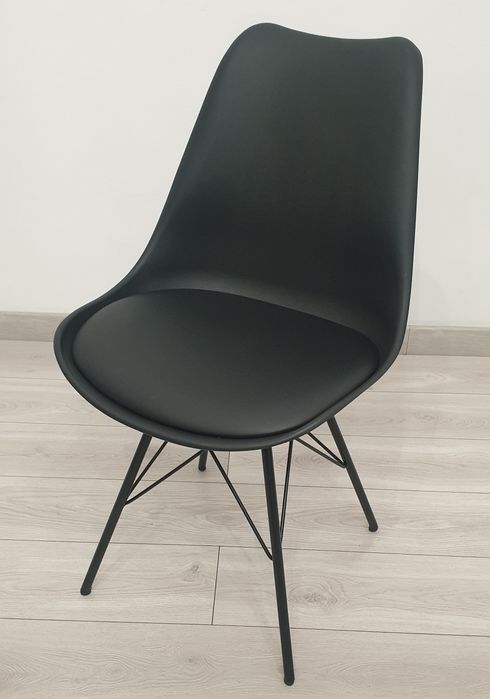 Zestaw 4 krzeseł loft czarne