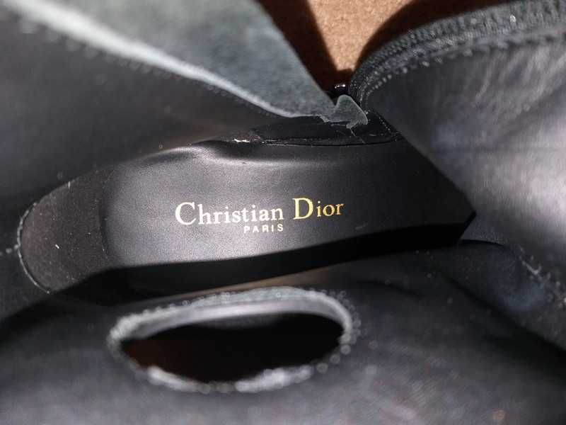 Czarne stylowe botki Christian Dior rozm 39