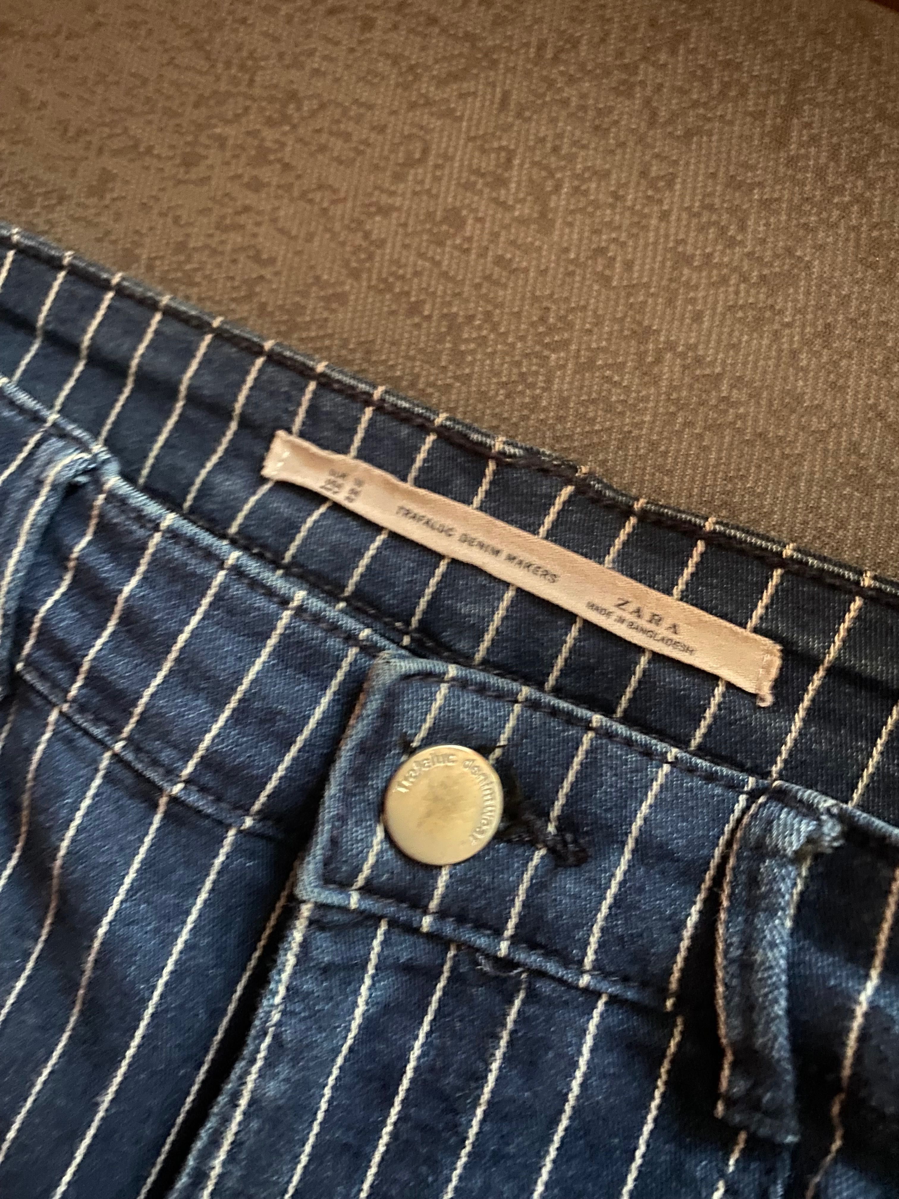 Zara spodnie granatowe rurki 36