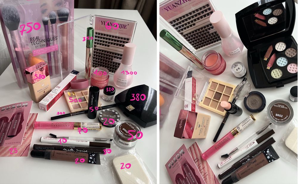 Лот косметики Lancome, Rhode, Charlotte Tilbury, Clarins, Denona