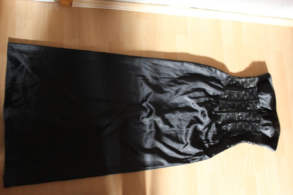 czarna sukienka gorsetowa Gotyk rozm 38 maxi