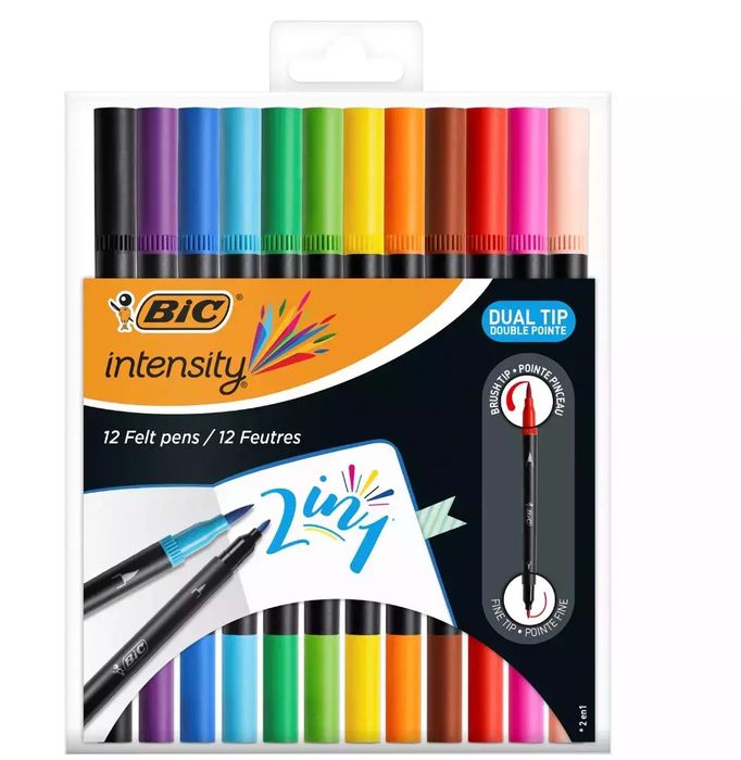 Flamastry Intensity Dual Tip dwustronne 12 kol BIC. BIC