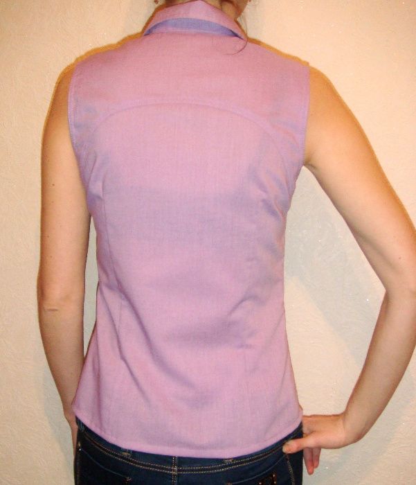 Стильна кофточка блузка без рукавів р44 лаванда дівчинці молодіжка