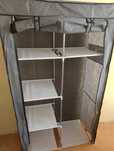 Składana szafa tekstylna XXL 170x90x45 cm organizer ubrania szary