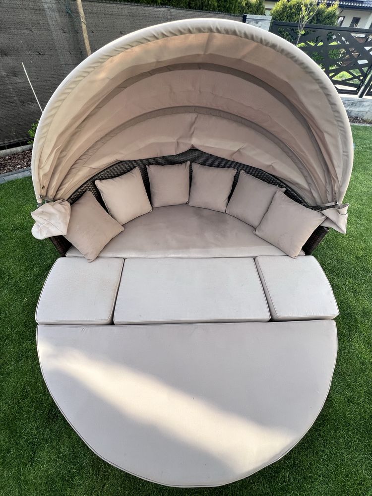 Merxx Riva wyspa relaksacyjna, Ø 180 cm, brązowa plecionka rattan