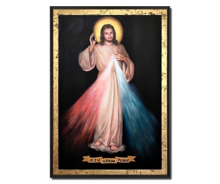 Obraz malowany JEZU UFAM TOBIE na płótnie +  rama Jezus Wrocław
