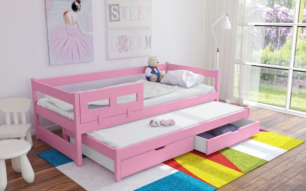 Łóżko Dziecięce 2 osobowe z wysuwanym spaniem Tommy ! Materace gratis