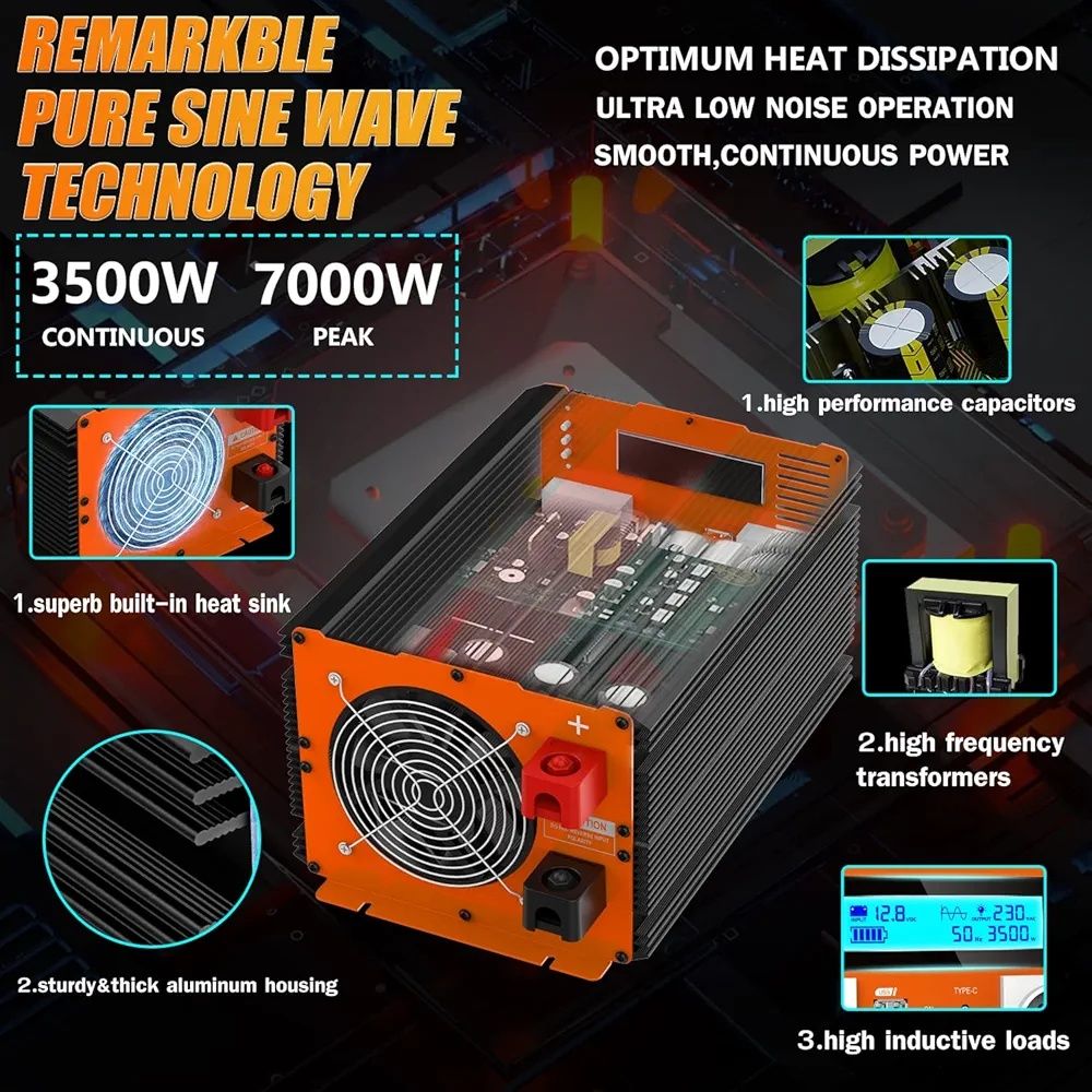 Przetwornica Napięcia Falownik 3500W 12v 220v  Jarxioke