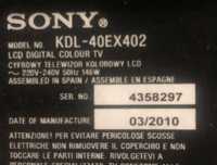 Peças TV Sony KDL-40EX402