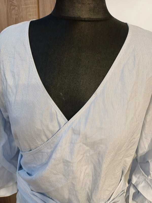 Elegancka bluzka damska 100% bawełna z oryginalnymi rękawami