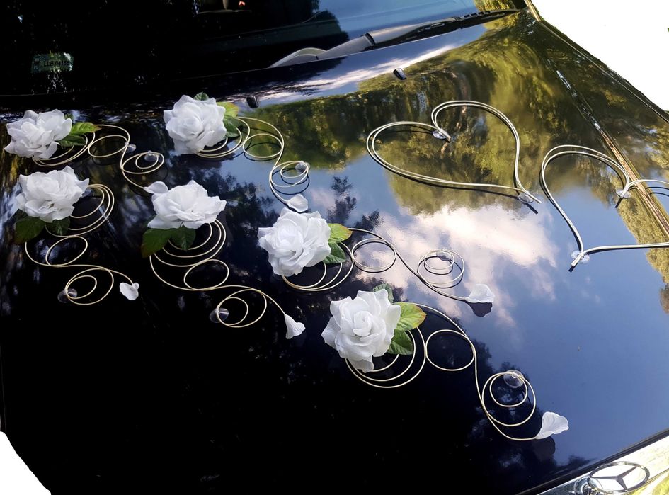 Dekoracja samochodu ozdoby na auto do ślubu SERCA