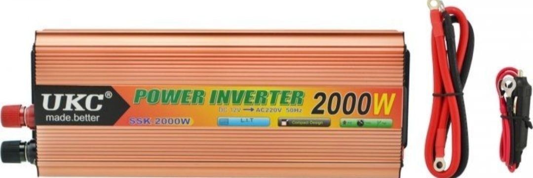 Преобразователь напряжения UKC Power inverter 12v-220v 2000w