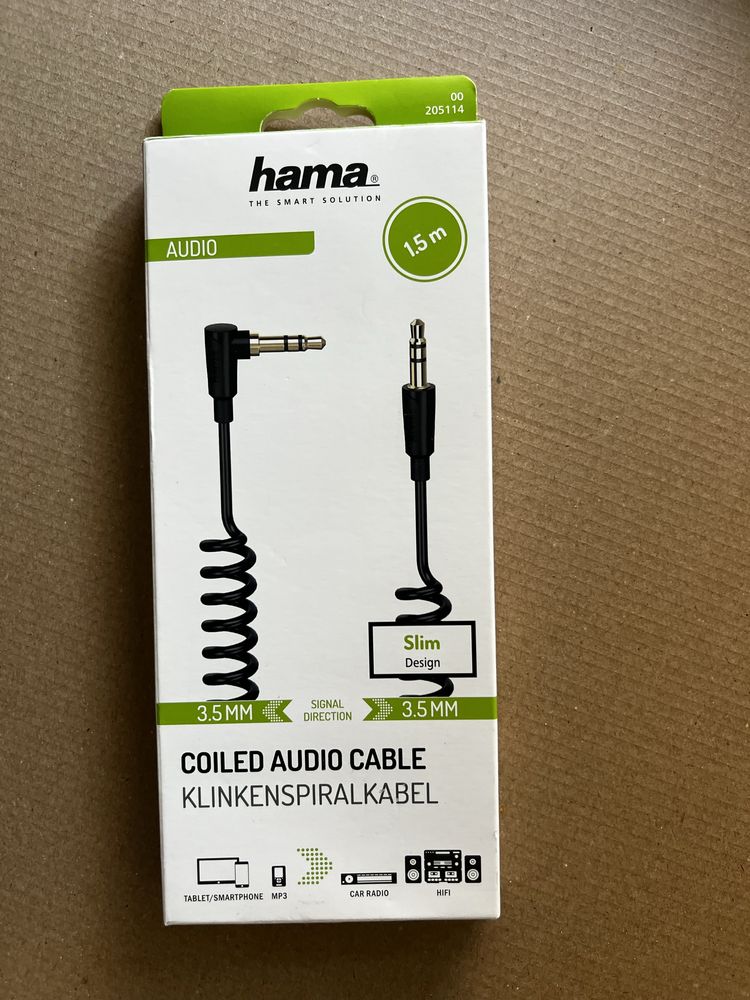 Kabel Hama jack 3.5mm 90* - 3.5mm audio stereo HAMA 1.5M nowy