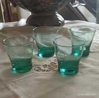 Набір склянок кольорове скло, смарагдовий колір, Польща, 4шт.