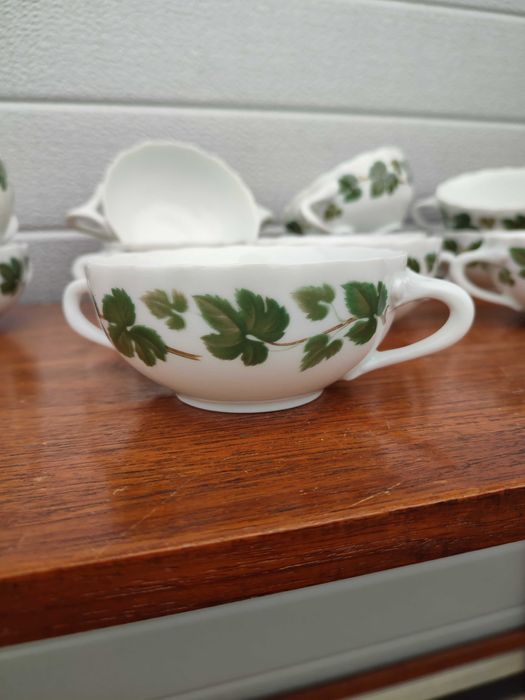 Porcelanowe Bulionówki Hutschenreuther Weinlaub - Zielony liść - P