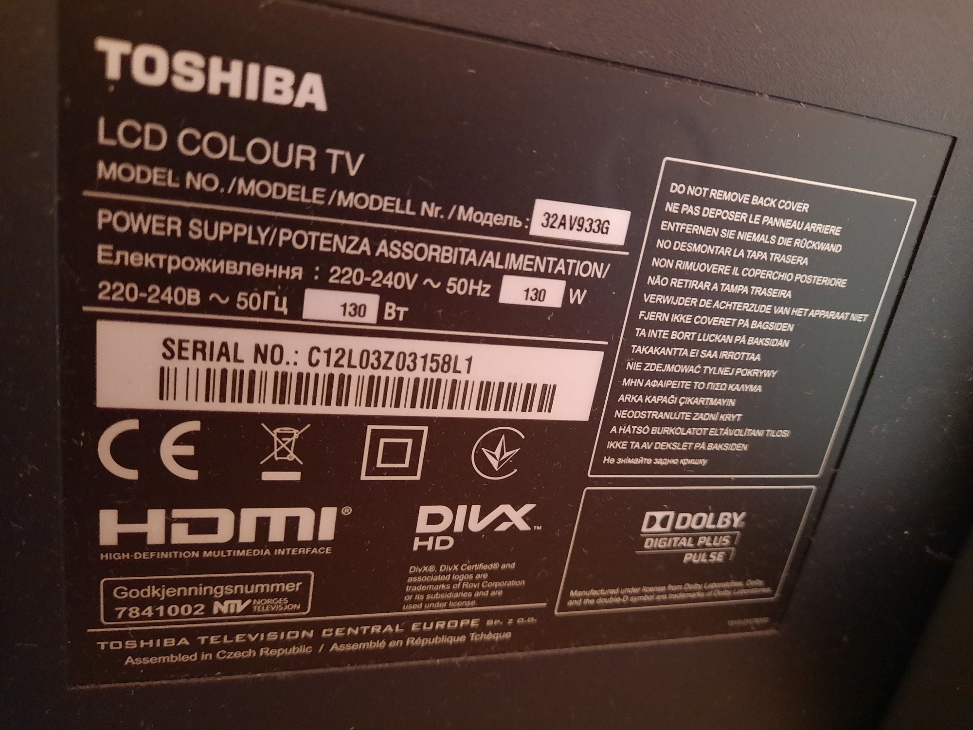 TV LCD TOSHIBA, 32", 81cm