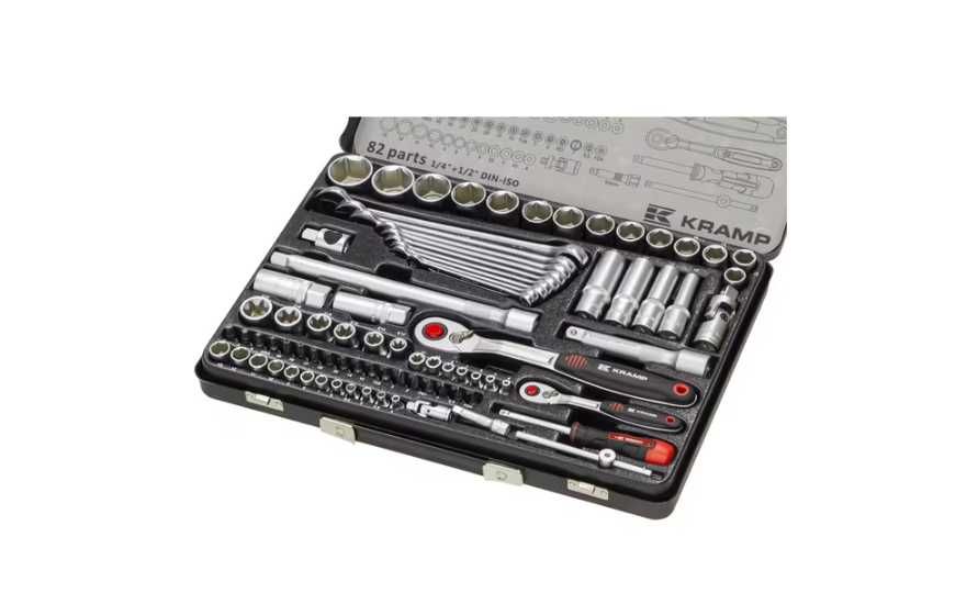 Zestaw kluczy nasadowych 1/4” + 1/2" 82 elementów