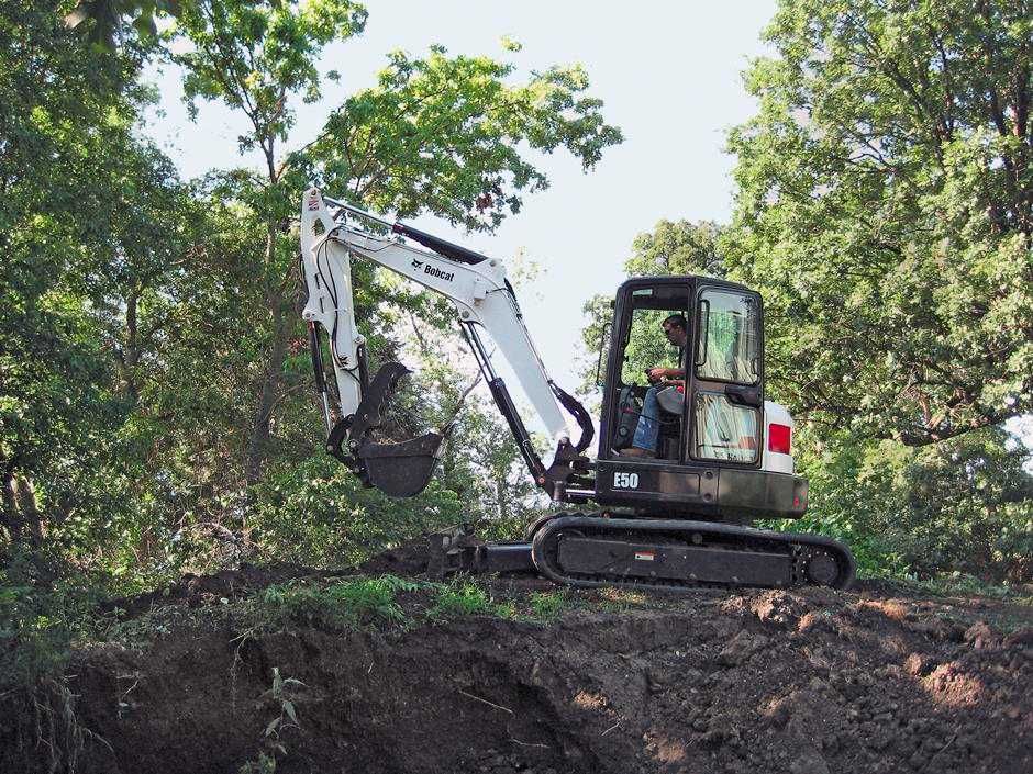 Minikoparka E50Z - 5 ton - wynajem - usługi minikoparką Bobcat E50Z