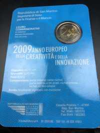 San Marino 2009 - Coin Card 2€ - Ano Europeu Criatividade imaginação