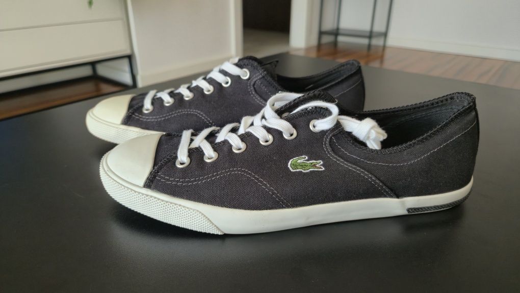 Buty Lacoste Newton SPM BLK/WHT TXT - rozm. 42